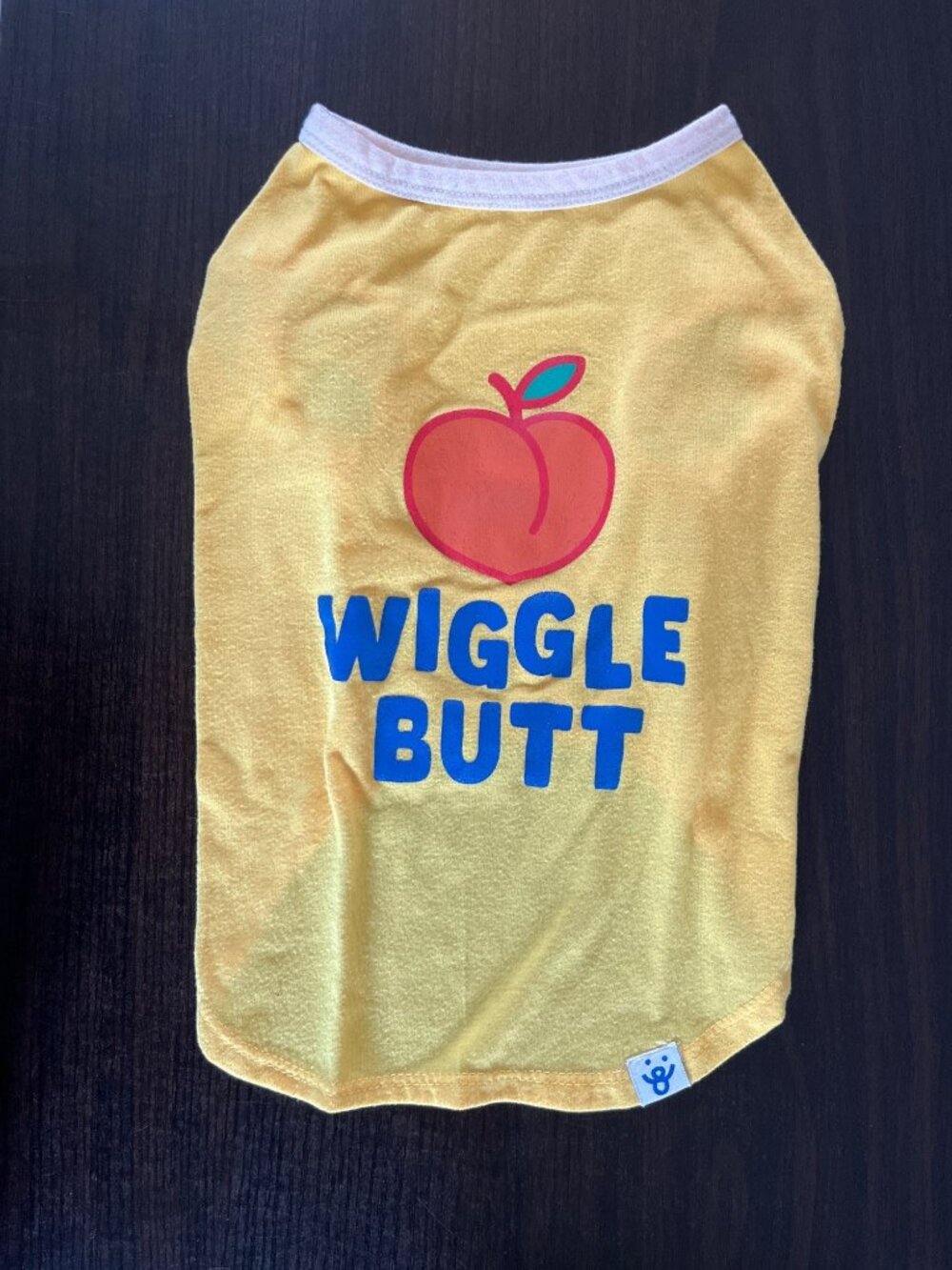 Oddles Dog Medium Yellow T-Shirt "Wiggle Butt" Graphic Print